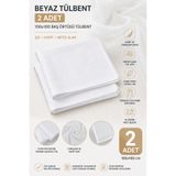 Öztürk %100 Pamuklu Beyaz Tülbent 100x100 cm (2 Adet) - Çok Amaçlı Baş Örtüsü, Bebek & Gıda Süzme Bezi