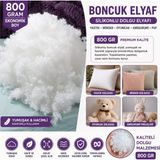 öztürk Boncuk Silikon Elyaf 800 gr | Yumuşak Dolgu Elyafı | Yastık Kırlent Minder Oyuncak Dolgu Malzemesi | Hobi ve Dikiş Malzemesi - Beyaz