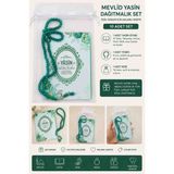 Öztürk Konsept 10 Adet Mevlid Yasin Seti Tesbihli Kese Hediyelik – 8 mm Tesbih + Yasin Kitabı + Tül Kese – Hatim, Mevlit, Kına, Nişan, Düğün Dağıtmalık