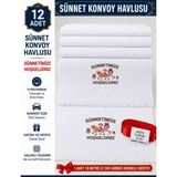 Öztürk Konsept 12'li Sünnet Konvoy Havlusu Seti + 10 Metre Kırmızı Saten Kurdele Hediye (2 cm Eninde) - 001-Beyaz