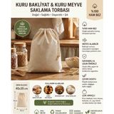 Öztürk Konsept | 3 Adet 45X35 cm Kuru Bakliyat ve Meyve Saklama Torbası Yıkanabilir File Bez Torba Nefes Alan Çok Amaçlı Gıda Saklama Çantası | 3 Adet | - 35 x 45 cm - Krem