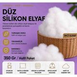 Öztürk Konsept 350 gr | Sikon | Inci Elyaf | Düz Elyaf |mont Kıllet Yastık Bez Oyuncak Bulut ve Gökyüzü Dolum ve Dekoratif Malzemesi - 40 x 40 cm - Beyaz
