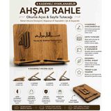 Öztürk Konsept 4 Kademeli Ayarlanabilir Ahşap Rahle | Katlanabilir Kitap Okuma Standı | Sayfa Tutuculu Taşınabilir Kuran-I Kerim ve Kitap Sehpası