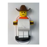 ÖZTÜRK MAKİNE Tuvalet Kağıdı Tutucu Tuvalet Kağıtlığı Kovboy-2 Şapkalı Model-Lego Adam Tuvalet Kağıdı Tutucu