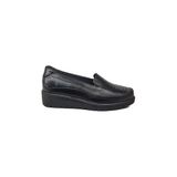 Öztürk Napa Shoes Kadın Hakiki Deri Sıkıştırılmış Köpük Taban Rahat Ultra Hafif Günlük Dolgu Topuk Ayakkabı, Siyah, 36, PRA-12844495-733425