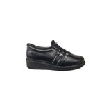 Öztürk Napa Shoes Kadın Hakiki Deri Sıkıştırılmış Köpük Taban Rahat Ultra Hafif Günlük Dolgu Topuk Ayakkabı, Siyah, 38, PRA-12844494-465485