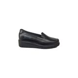 Öztürk Napa Shoes Kadın Hakiki Deri Sıkıştırılmış Köpük Taban Rahat Ultra Hafif Günlük Dolgu Topuk Ayakkabı, Siyah, 39, PRA-12844495-733425