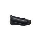 Öztürk Napa Shoes Kadın Hakiki Deri Sıkıştırılmış Köpük Taban Rahat Ultra Hafif Günlük Dolgu Topuk Ayakkabı, Siyah, 40, PRA-12844496-385448