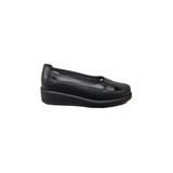 Öztürk Napa Shoes Kadın Hakiki Deri Sıkıştırılmış Köpük Taban Rahat Ultra Hafif Günlük Dolgu Topuk Ayakkabı, Siyah, 41, PRA-12844496-385448