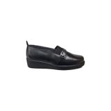 Öztürk Napa Shoes Kadın Hakiki Deri Sıkıştırılmış Köpük Taban Rahat Ultra Hafif Günlük Dolgu Topuk Ayakkabı, Siyah, 41, PRA-12844498-472295