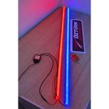 ÖZTÜRKOTOAKSESUAR Cam Kenarı Yanıp Sönen LED Lamba 2’li – Uzaktan Kumandalı, 12 Modlu, KIRMIZI MAVİ Işık (12V)