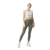 Ozy Fashion Fitilli Kadın Yüksek Bel Dikişsiz Spor Tayt Yeşil-S