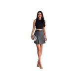 Ozy Fashion Füme Renk Yazlık Kemerli Pileli Şortlu Etek Füme-S