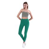 Ozy Fashion Kadın Fitilli Yüksek Bel Dikişsiz Tayt Açık Zümrüt S