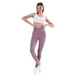 Ozy Fashion Kadın Fitilli Yüksek Bel Dikişsiz Tayt Pembe M