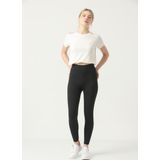 Ozy Fashion Kadın Fitilli Yüksek Bel Dikişsiz Tayt - XL - Siyah