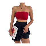 Ozy Fashion Siyah Piliseli Tenis Şort Etek Siyah L