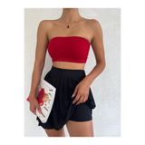 Ozy Fashion Siyah Piliseli Tenis Şort Etek Siyah S