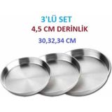 Özyetişen Metal Alüminyum Fırın Tepsi 30-32-34 - 30 cm - Gri