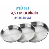 Özyetişen Metal Alüminyum Fırın Tepsi 3’lü 24,26,28 cm