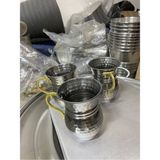 Özyetişen Metal Krom Çelik Ayran Bardağı 3 Adet - Gri - 3 Adet