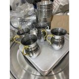Özyetişen Metal Krom Çelik Ayran Bardağı 4 Adet - Gri - 4 Adet