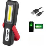 özyıldız Şarjlı LED El Lambası- El Işığı - Mıknatıslı Fener (3 W - 240 Lümen) - Siyah - Kırmızı