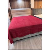 Özyün 🧶 %100 Yün Çift Kişilik Battaniye Doğal Yün Yumuşacık Sıcacık (Saçaksız!) - Kırmızı - 200 x 220 cm