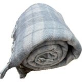 Özyün Kula Mesucat Dokuma, Puf!puf! %100 Yün, Tek Kişilik Battaniye - Açık Gri - 160 x 220 cm