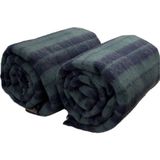 Özyün Öyün Tek Kişilik Yün BATTANIYE-%100YÜN-YUMUŞAK-SICACIK-DOĞAL-KALIN-KIŞLIK - Indigo - Zeytin Yeşili - 160 x 220 cm