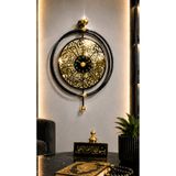 Özyuvam Tamamen Metal (İhlas Suresi Temalı) Ayna Detaylı Led Işıklı Metalik Parlak Boya Premium Dekoratif Gold Duvar Saati