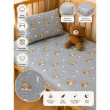Ozz Baby Anne Yanı ; Park Beşik %100 Pamuk Cotton , Çocuk & Bebek ; Çarşaf (70X120)1 Adet Fermuarlı Yastık Kılıfı (35X45) - Mavi