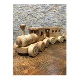 OZZANİ WOOD AHŞAP OYUNCAK TREN SET LOKOMOTIF VE 3 ADET VAGON RETRO MENTESSORİ