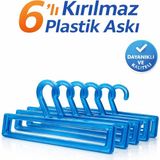 Ozzen Kırılmaz Plastik Çocuk Elbise Askı Bebek Askısı Kıyafet ve Elbise Askısı Mavi Renk