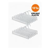 ozzen KIRILMAZ ŞEFAF Şal Askısı -eşarp Askısı- Atkı Askısı Dikdörtgen 10'lu Paket