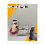 ozzipetshop Hamster Tuvaleti - (BAKTERİ TUTMAYAN ÖZEL KUM) 500 gr Tuvalet Kumu Seti Kırmızı