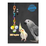 ozzipetshop Jako Pakistan Papağanı Zilli Oyun Topu Hareketli Kuş Oyuncağı 27-28 cm