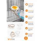 ozzipetshop Kuş Mama Kabı 2 Adet Yumurta Mama Kum Kabı Muhabbet Kuşu Papağan Yemliği