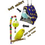 ozzipetshop Kuş Oyuncak Seti - Muhabbet Kuşu, Papağan Için Avrupa Standartlarında Eğlenceli Oyun Seti