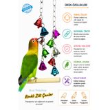 ozzipetshop Kuş Papağan Zilli Oyuncak Renkli Kafes Oyuncağı Kuş Kafesi Aksesuarı