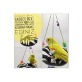 ozzipetshop Kuş Uyku Hamak Salıncak Yumuşak Peluş Simit Uyku Yatağı