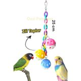ozzipetshop Muhabbet Kuşu Ve Papağanlar Için Eğlenceli Hareketli Renkli Zilli Toplu Oyuncak 25 Cm