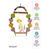 ozzipetshop Sultan Papağanı Mineral Blok Salıncağı Kemirme Oyuncağı Kuş Stres Giderici Oyuncak