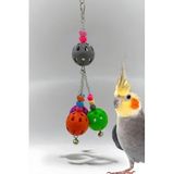 ozzipetshop Sultan Papağanı Zilli Top Oyuncağı 25 Cm - Eğlenceli Kuş Aktivite Oyuncak