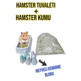 ozzipetshop Suriye Hamster Tuvalet Kabı Kum Meyveli Kemirme Taşı Seti