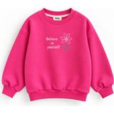 Ozzy Kids Kız Çocuk Arkası Çiçek Nakışlı Sweatshirt - Fuşya - 7 Yaş