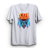 Ozzy Os, Oldskull Bat Logo, Rock Metal Müzik Grubu Baskılı Unisex,%100 Pamuk Tişört 2XL Beyaz