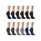 Ozzy Socks 12 Çift Bambu Erkek Dikişsiz Patik Çorap Siyah - Füme
