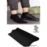 Ozzy Socks 12 Çift Bambu Siyah Erkek Dikişsiz Patik Çorap 4 Mevsim Dayanıklı Topuk ve Burun - 0TB-Siyah - 40 - 44