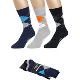 Ozzy Socks 3 Çift Dikişsiz Erkek Penye Pamuklu 4 Mevsim Çorap Dayanıklı Topuk Burun - 40 - 44 - Antrasit - Gri - Mavi